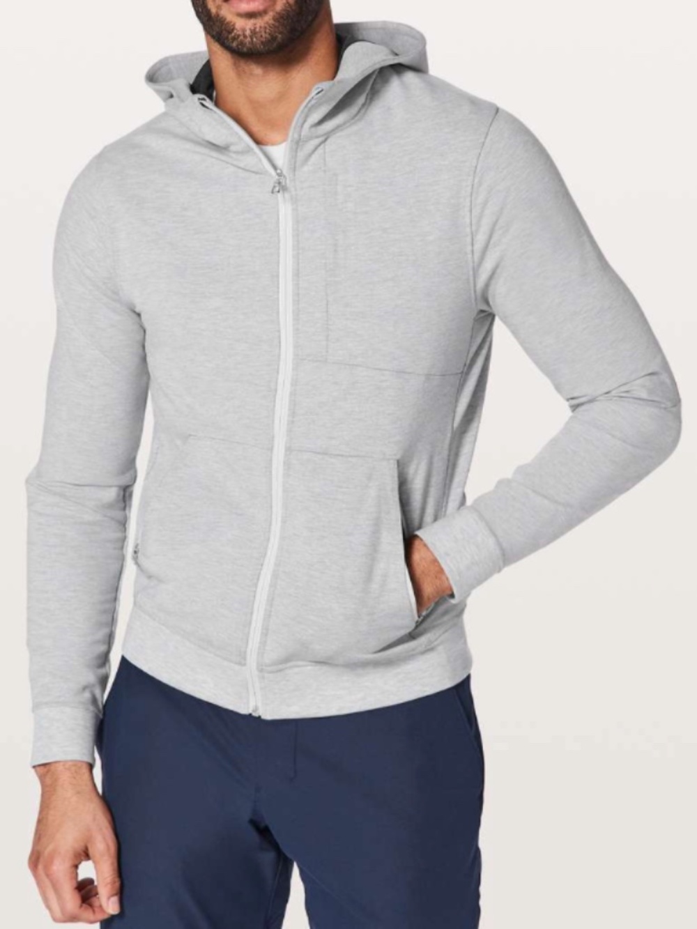 Lululemon City Sweat Full Zip Hoodie Men’s S Heathered Ultra Light Grey